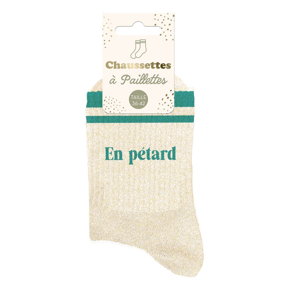 [STC-CD10705V18] Chaussettes Paillettes A Bandes En Petard