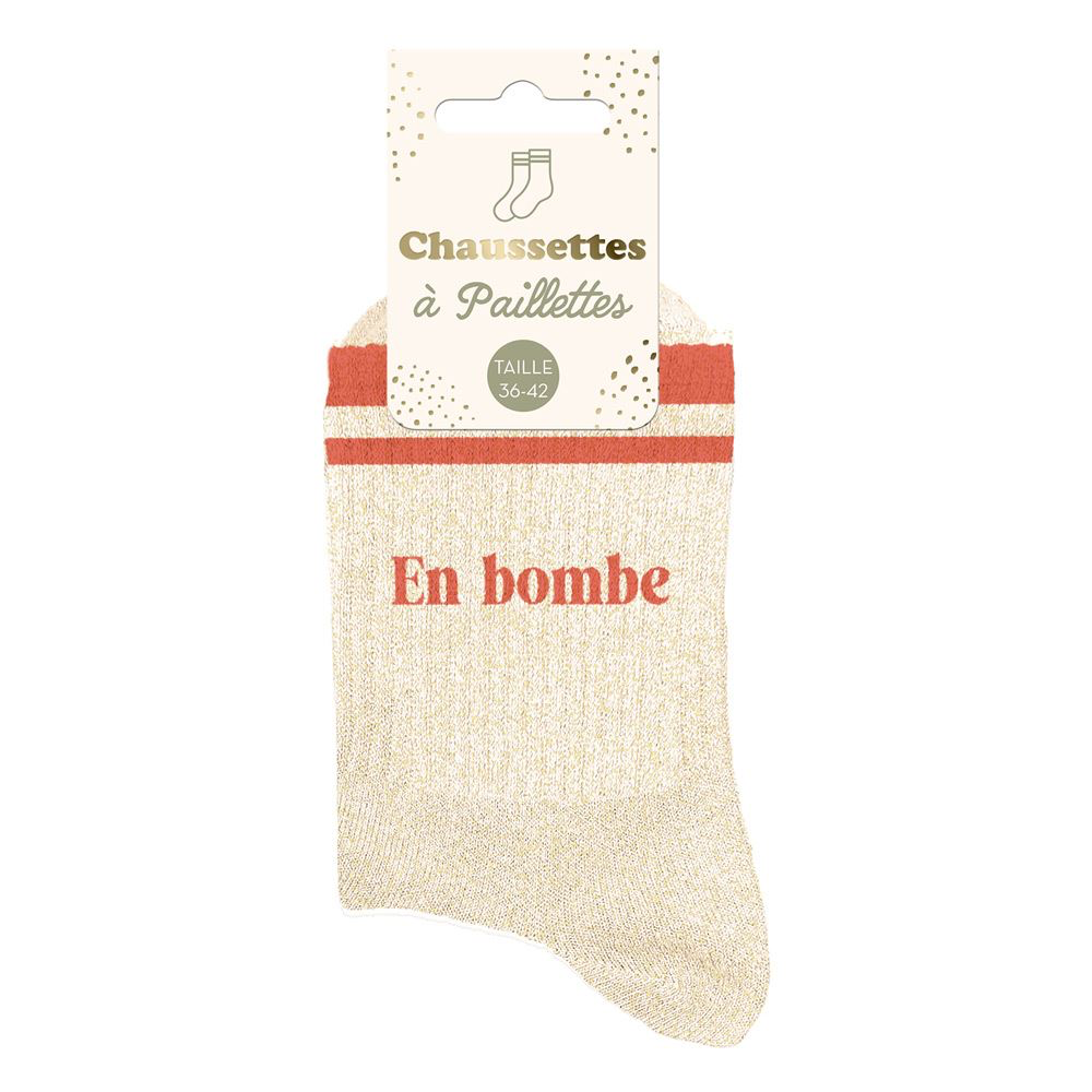 [STC-CD10705V20] Chaussettes Paillettes A Bandes En Bombe