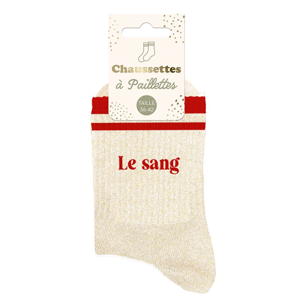 [STC-CD10705V21] Chaussettes Paillettes A Bandes Le Sang