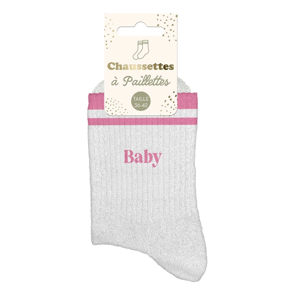 [STC-CD10705V22] Chaussettes Paillettes A Bandes Baby