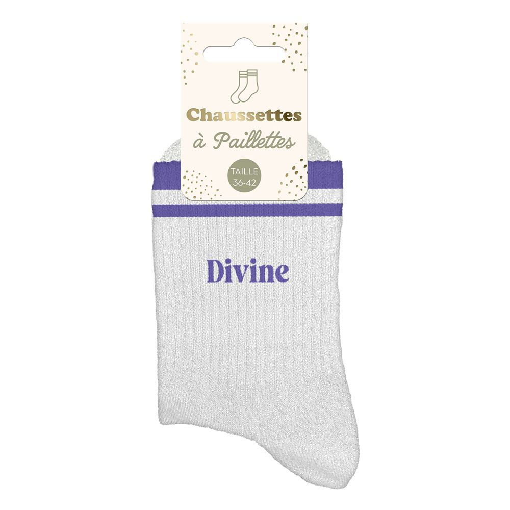 [STC-CD10705V24] Chaussettes Paillettes A Bandes Divine