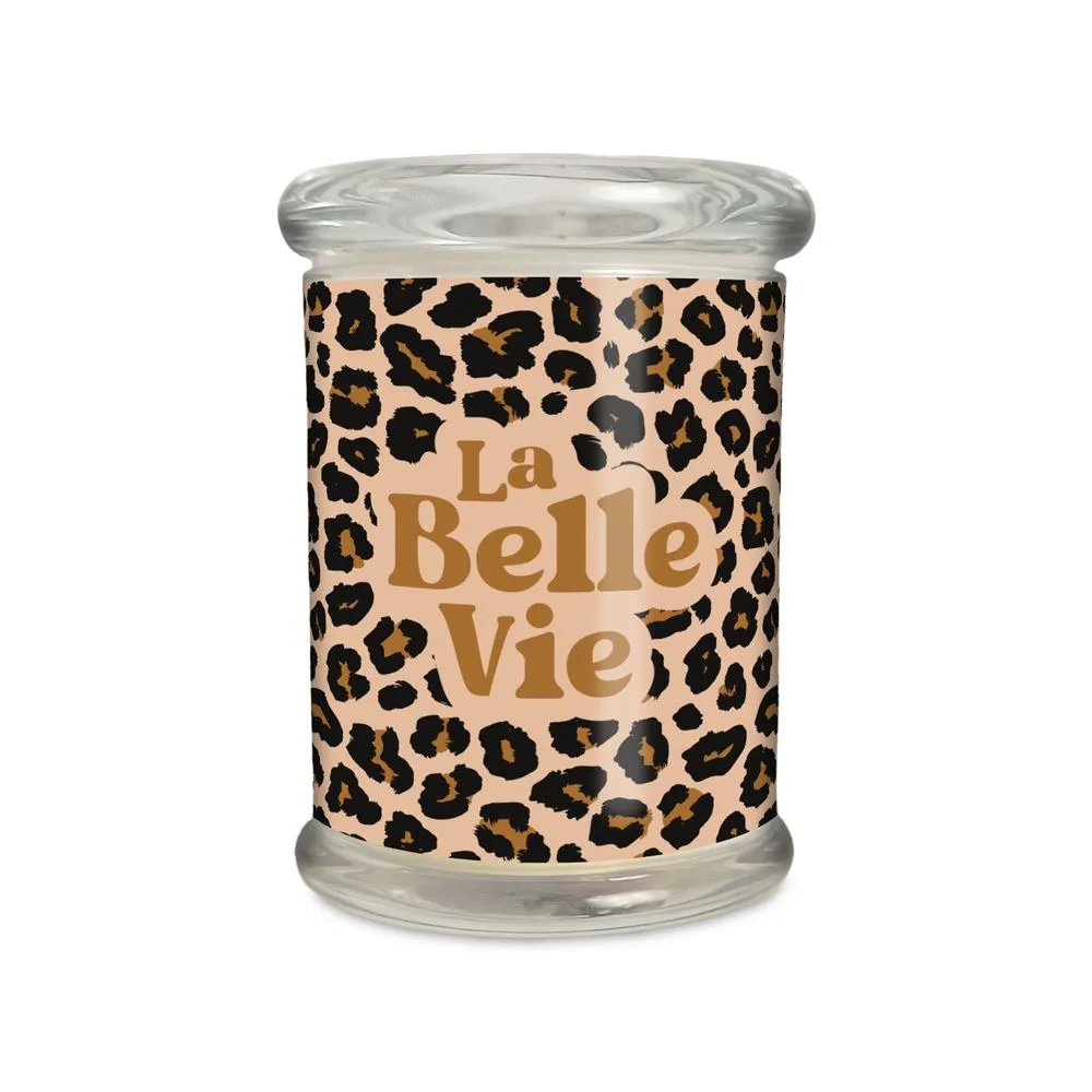 [STC-CD10127V39] Bougie Verre Coton Leopard La Belle Vie