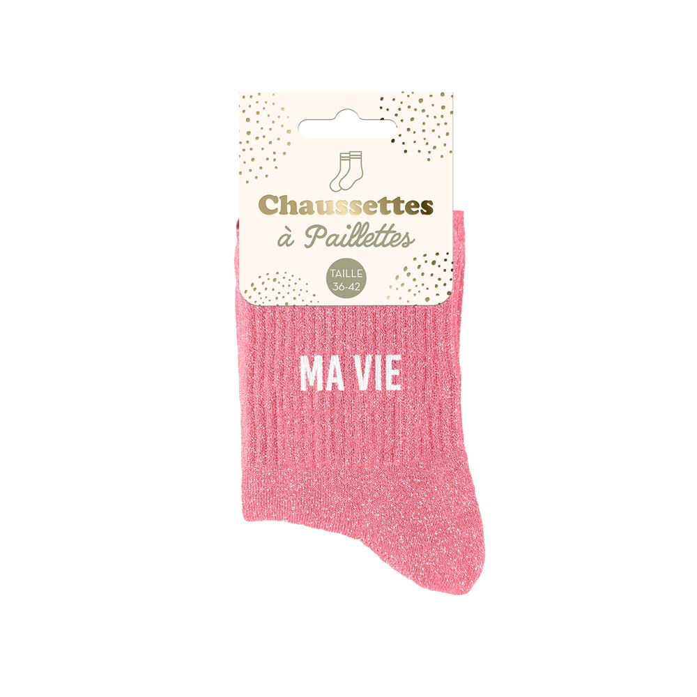[STC-CD8425V150] Chaussettes paillettes ma vie