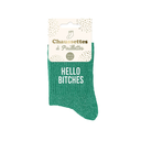 Chaussettes paillettes hello bitches