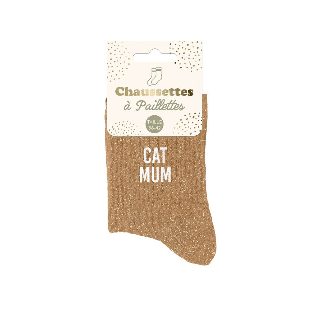 [STC-CD8425V145] Chaussettes paillettes cat mum