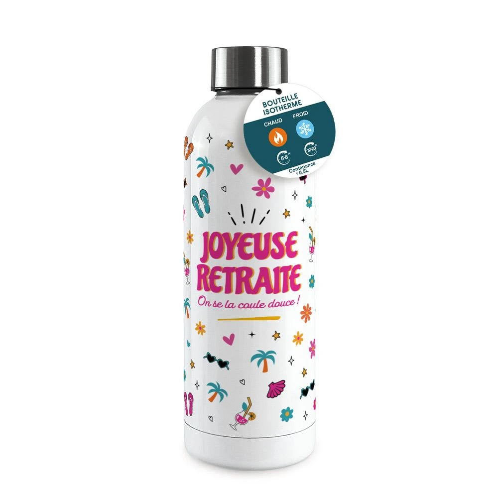 [STC-CD10846V08] Gourde isotherme large femme Joyeuse retraite