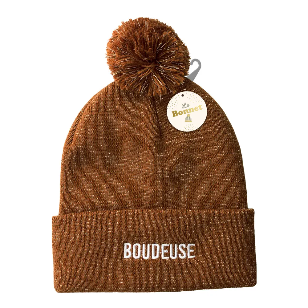 [STC-CD8422V03] Bonnet pompon paillettes "boudeuse"