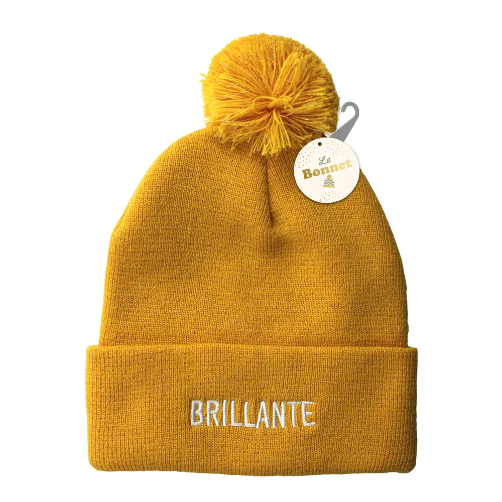 [STC-CD8422V04] Bonnet pompon paillettes "brillante"