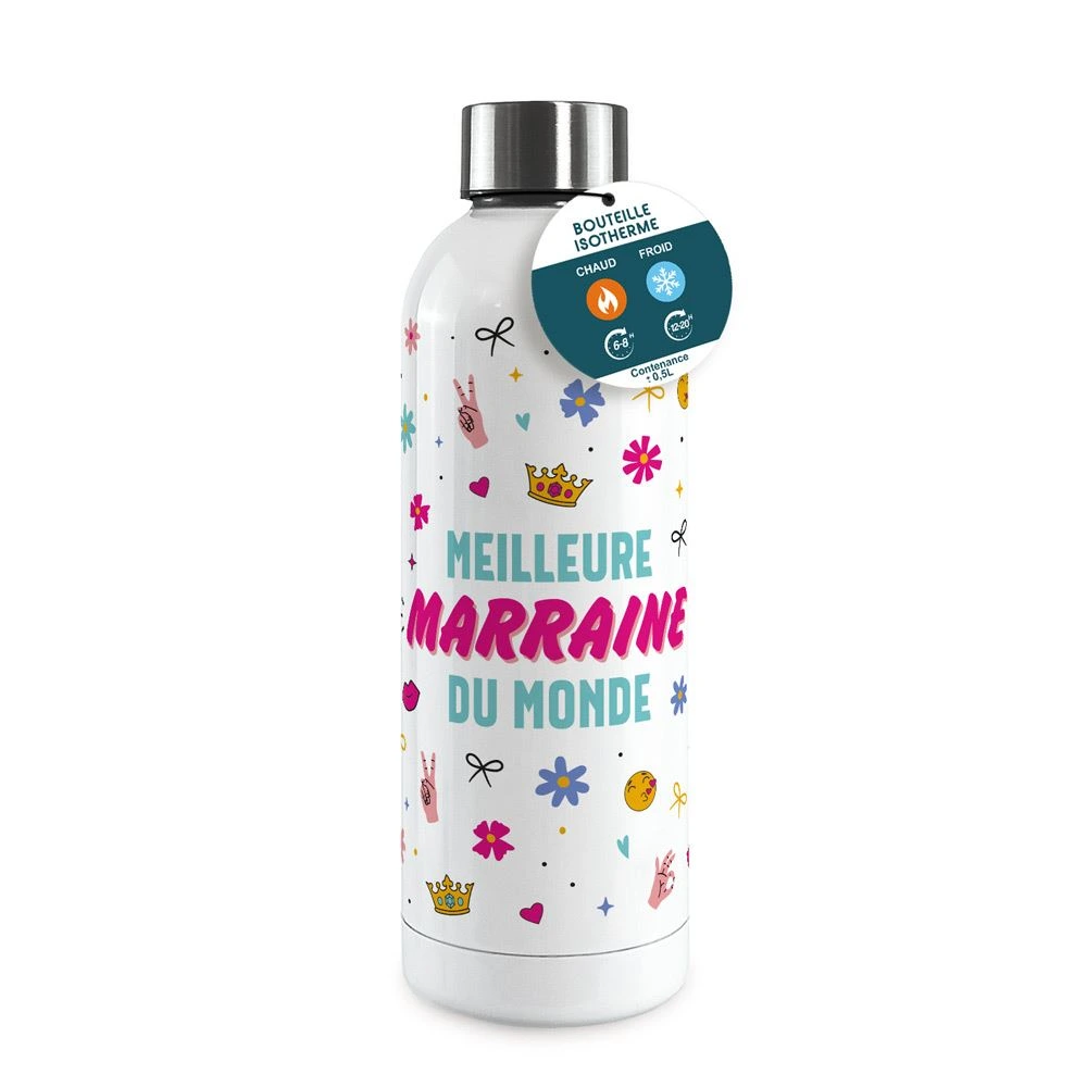 [STC-CD10103BV10] Gourde Isotherme Large  Meilleure Marraine Du Monde