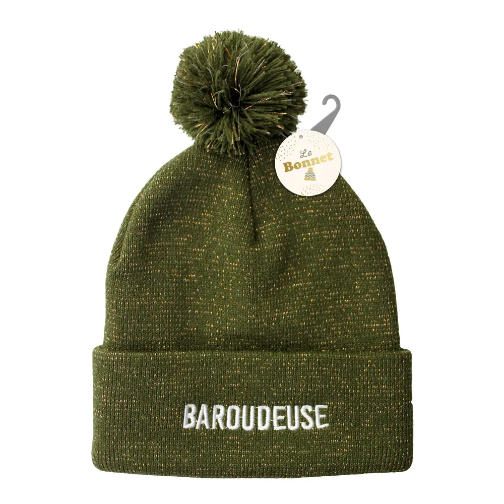 [STC-CD8422V07] Bonnet pompon paillettes "baroudeuse"