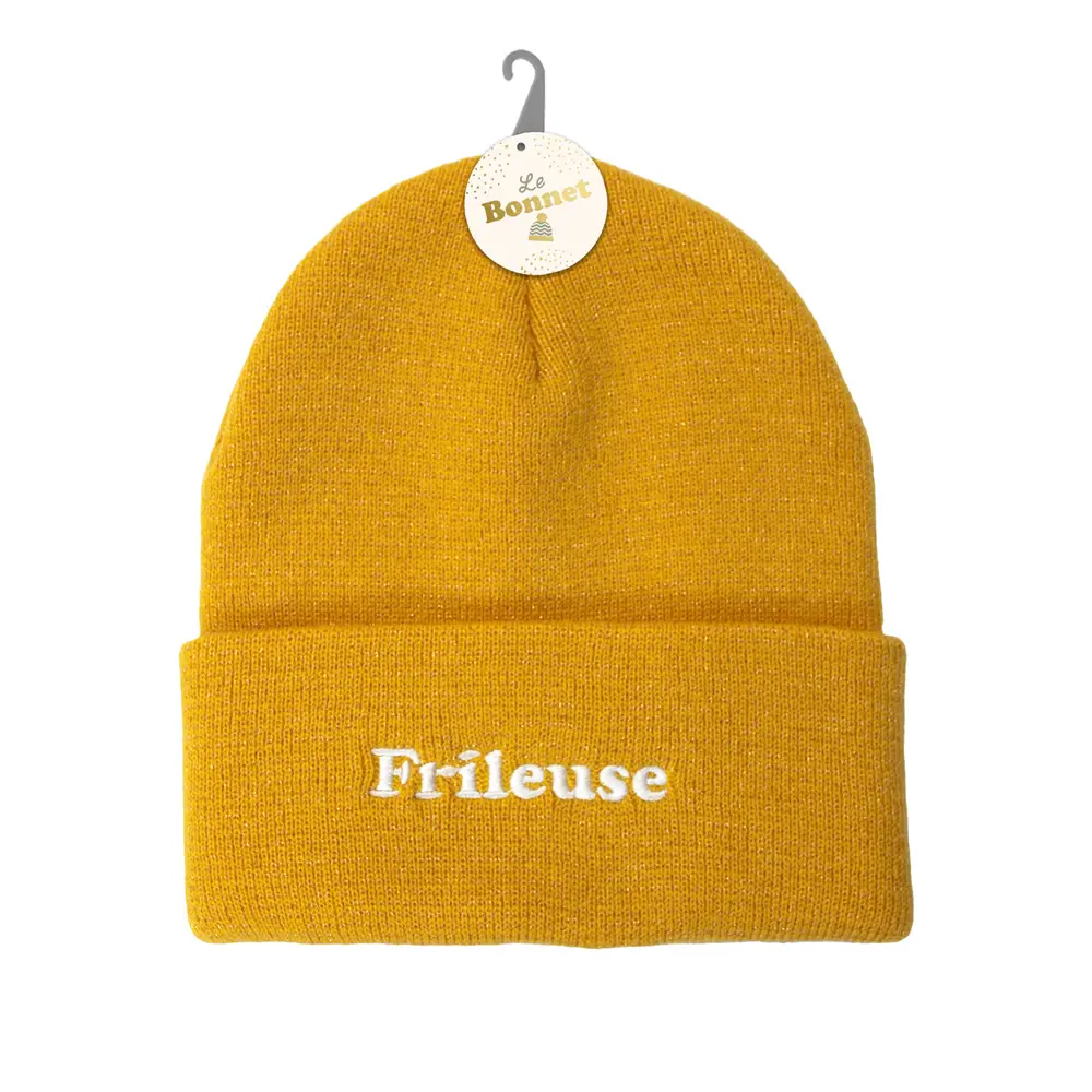 Bonnet brode "frileuse"
