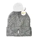 Bonnet pompon brode pingouin