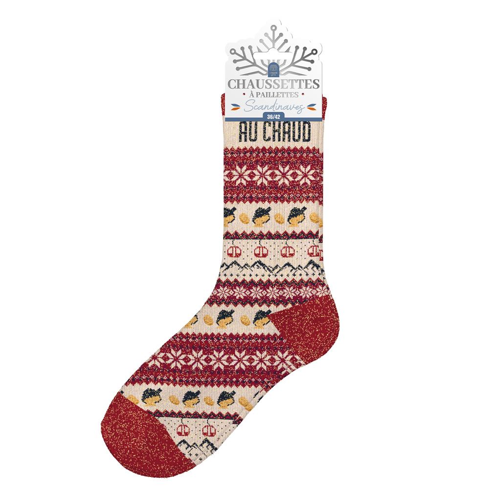 Chaussettes Scandinaves Femme Paillettes Au Chaud
