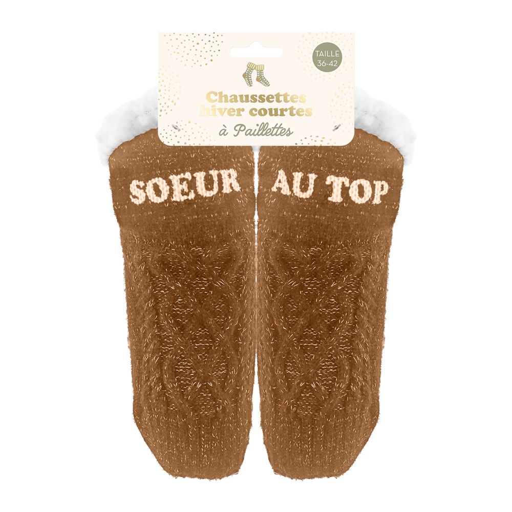 Chaussettes Hiver Courtes Paillettes Sœur Au Top