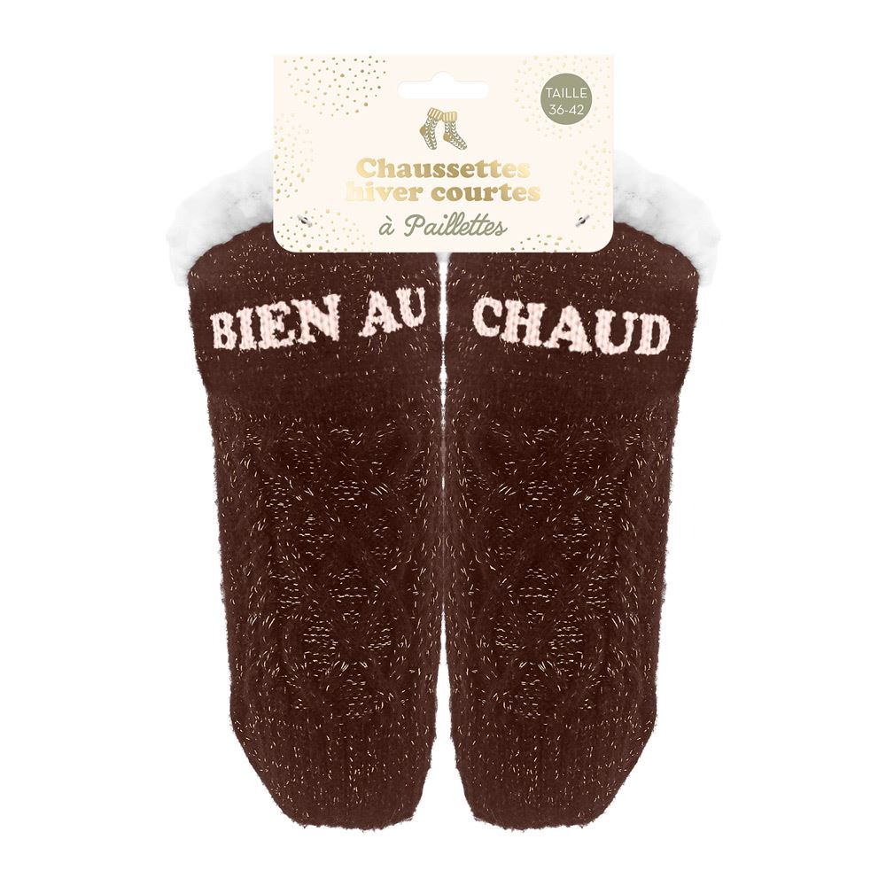 Chaussettes Hiver Courtes Paillettes Bien Au Chaud