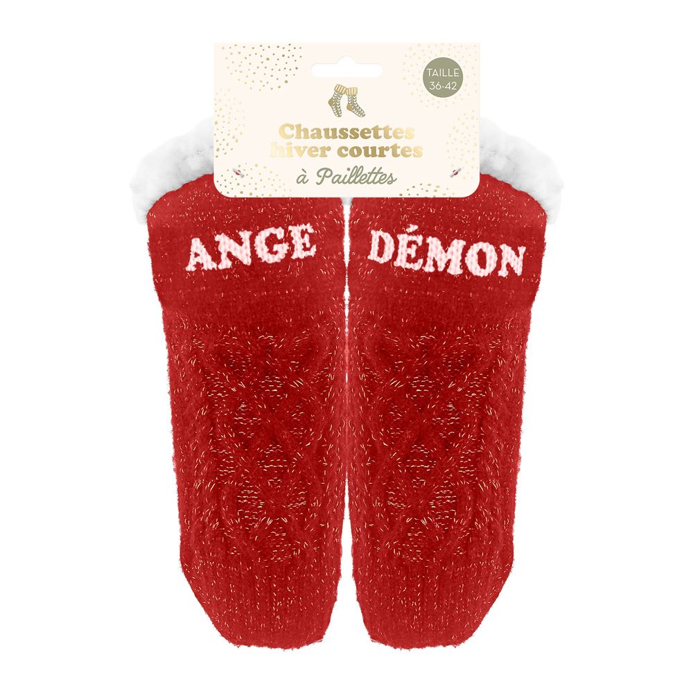Chaussettes Hiver Courtes Paillettes Ange Demon