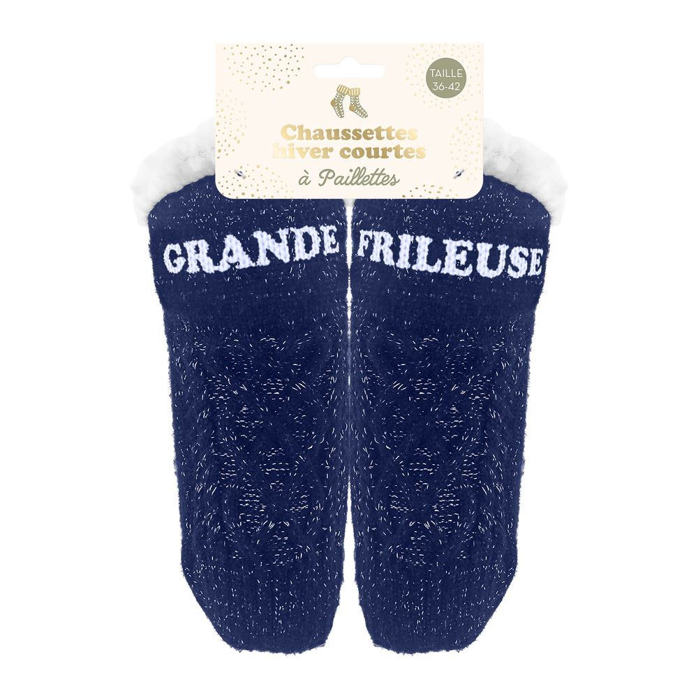 Chaussettes Hiver Courtes Paillettes Grande Frileuse