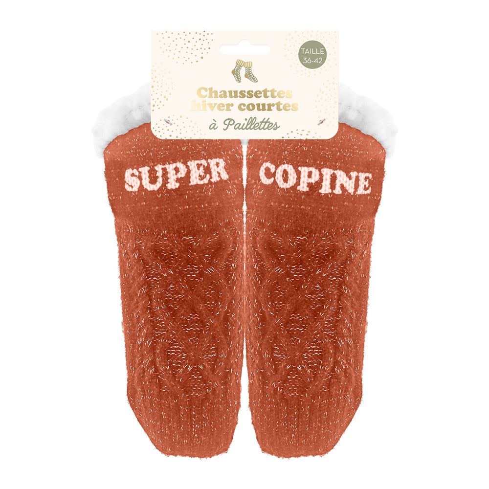 Chaussettes Hiver Courtes Paillettes Super Copine