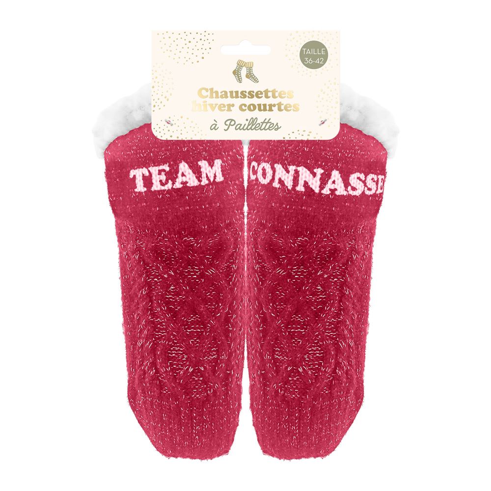 Chaussettes Hiver Courtes Paillettes Team Connasse