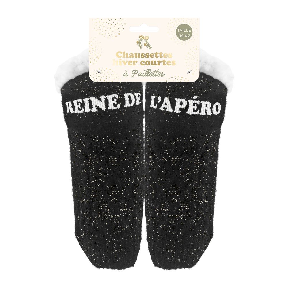 Chaussettes Hiver Courtes Paillettes Reine De L Apero