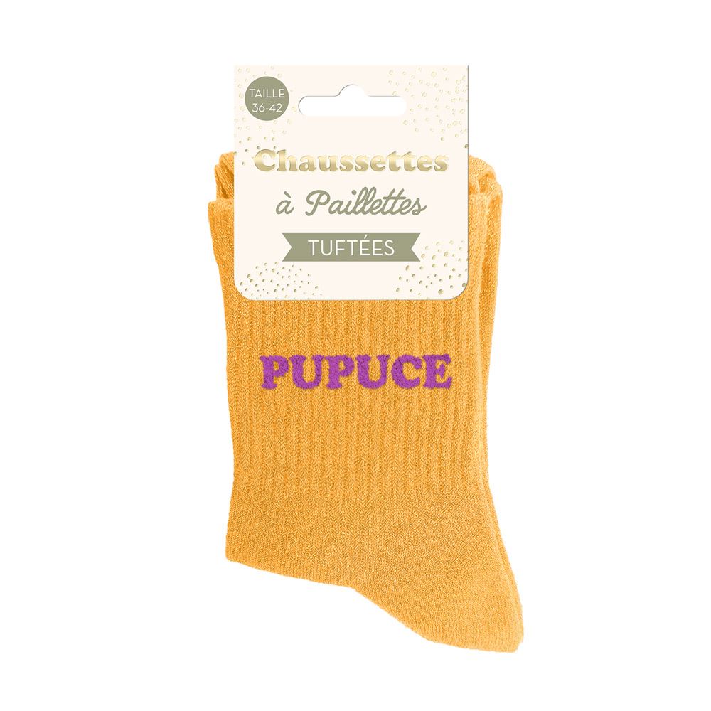[STC-CD10848V26] Chaussettes Paillettes Tuftees Pupuce