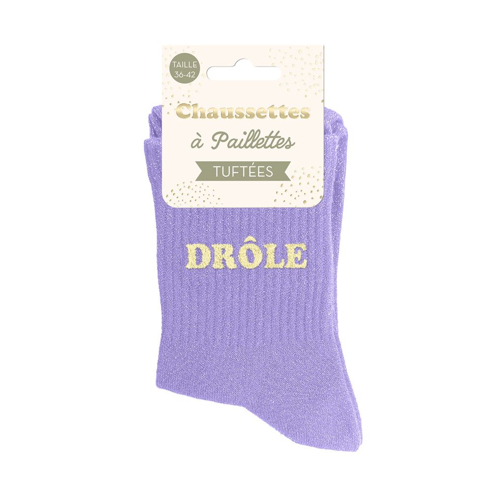 [STC-CD10848V22] Chaussettes Paillettes Tuftees Drole