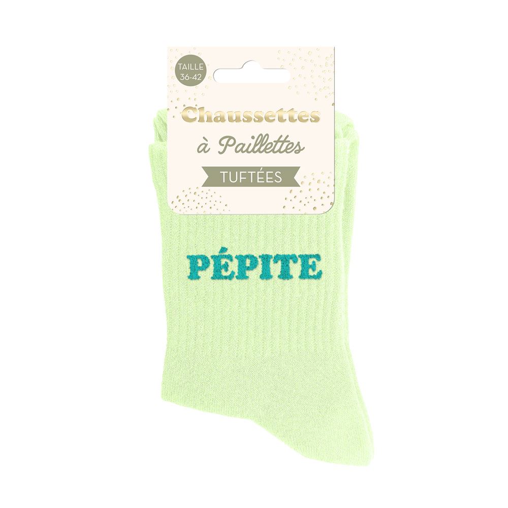 [STC-CD10848V45] Chaussettes Paillettes Tuftees Pepite