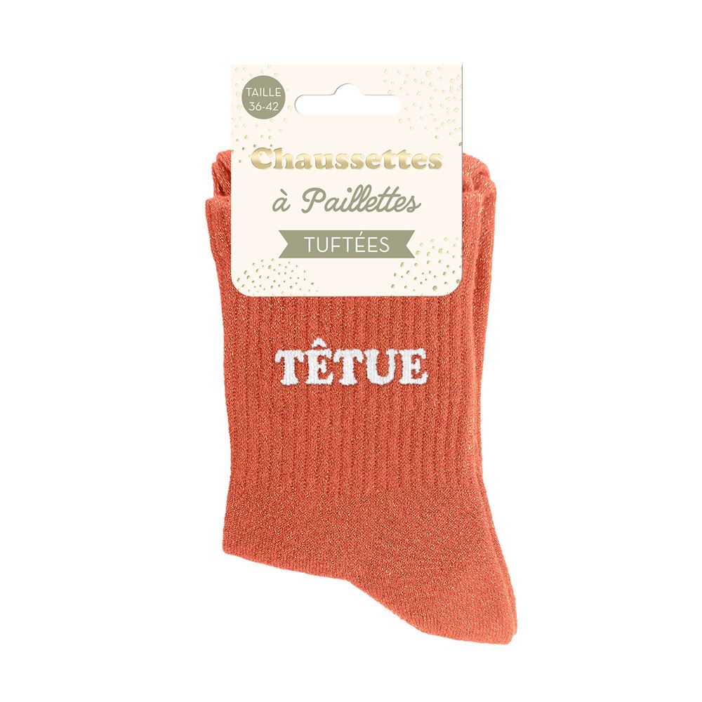 [STC-CD10848V05] Chaussettes Paillettes Tuftees Tetue