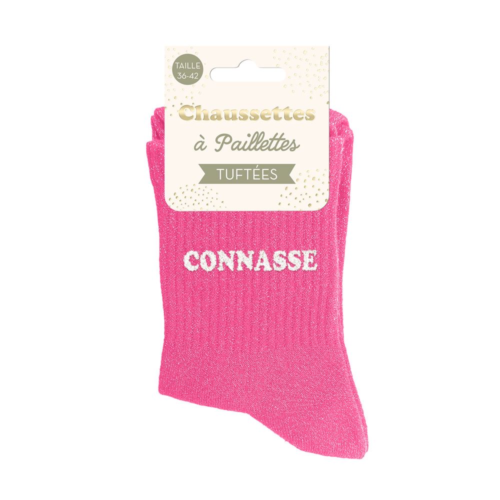 [STC-CD10848V46] Chaussettes Paillettes Tuftees Connasse
