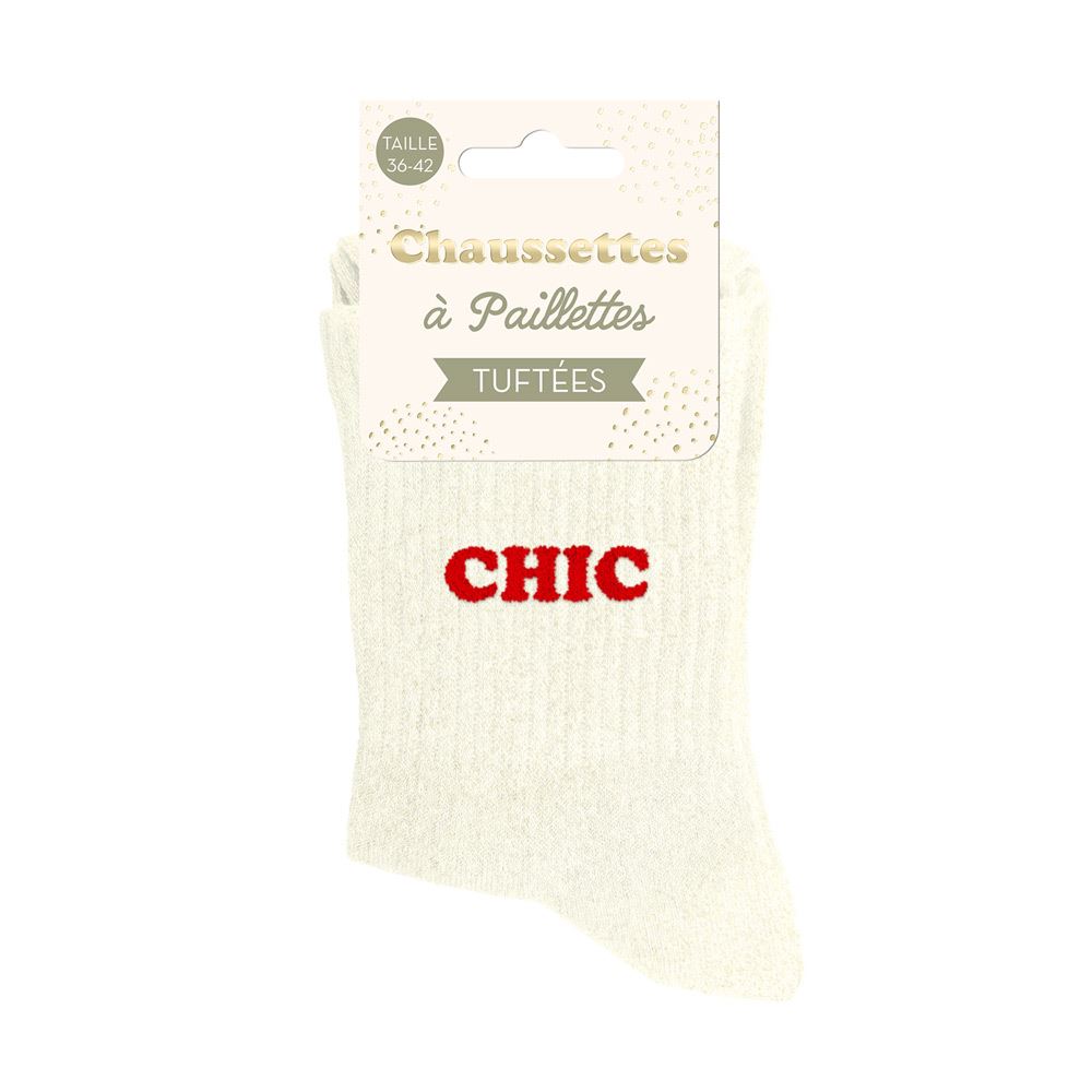 [STC-CD10848V42] Chaussettes Paillettes Tuftees Chic