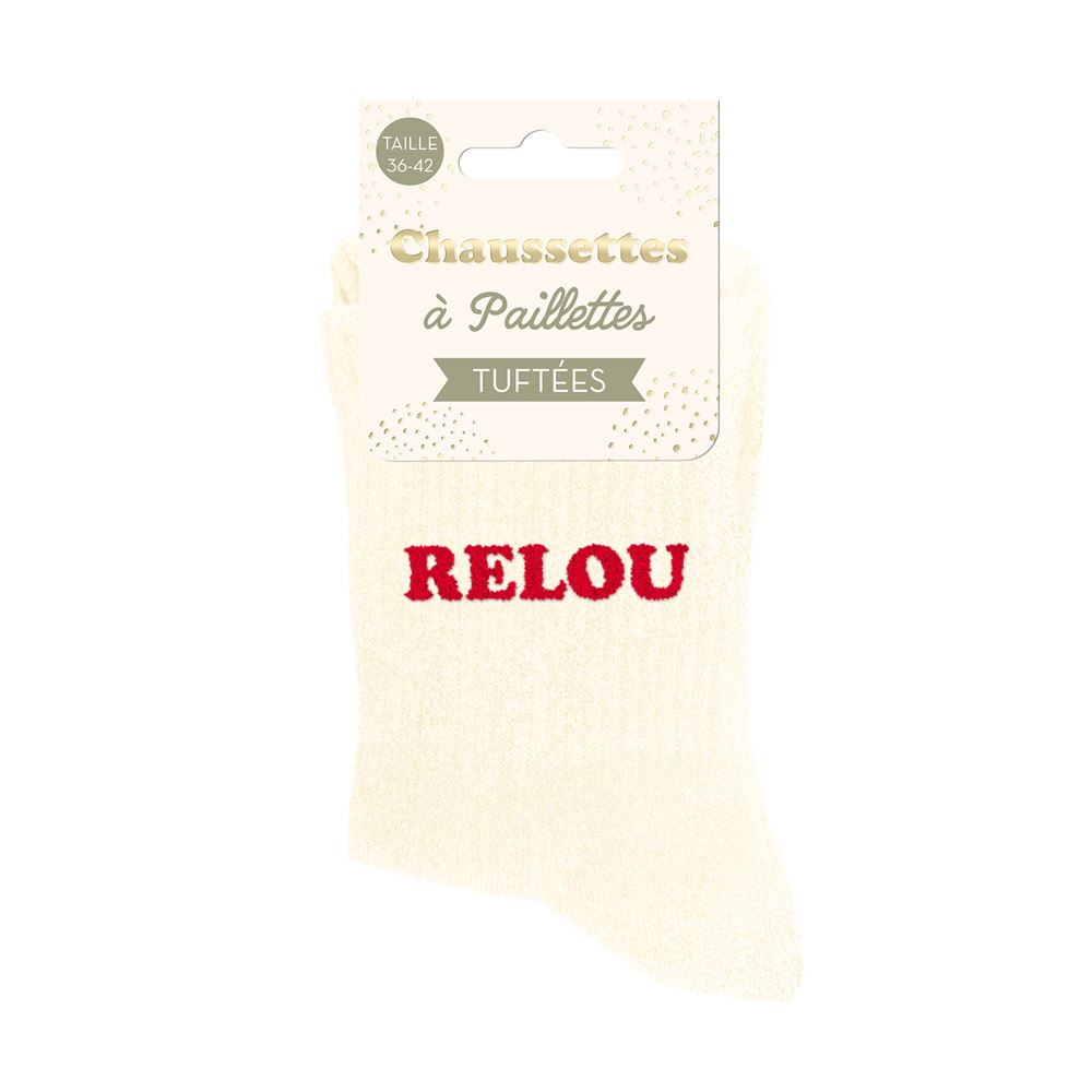[STC-CD10848V27] Chaussettes Paillettes Tuftees Relou