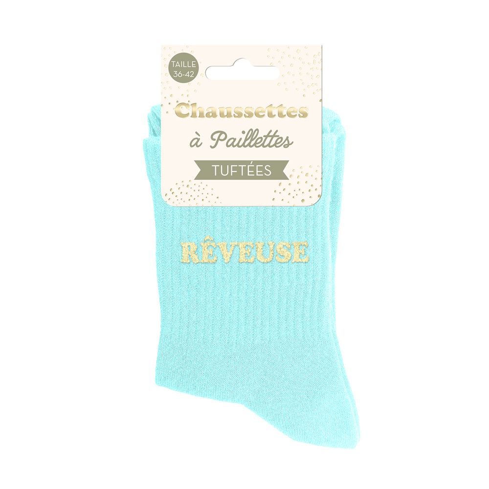 [STC-CD10848V28] Chaussettes Paillettes Tuftees Reveuse