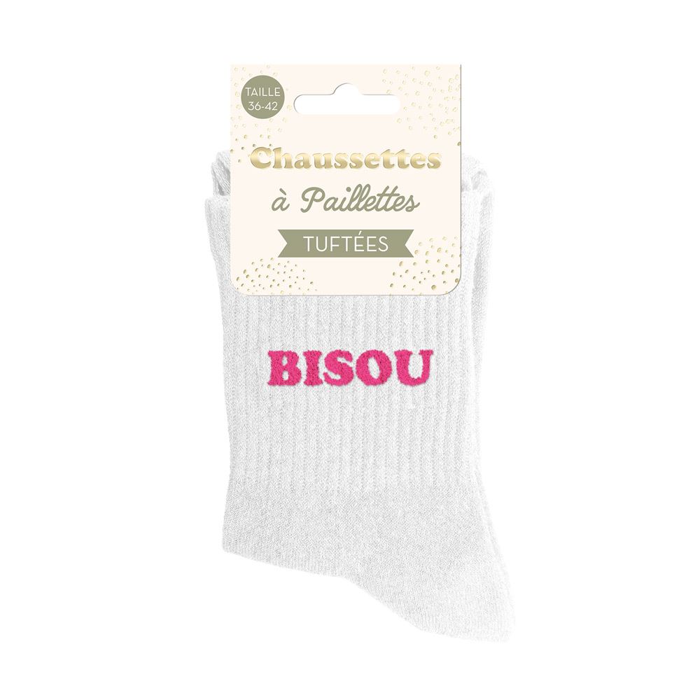 [STC-CD10848V07] Chaussettes Paillettes Tuftees Bisou