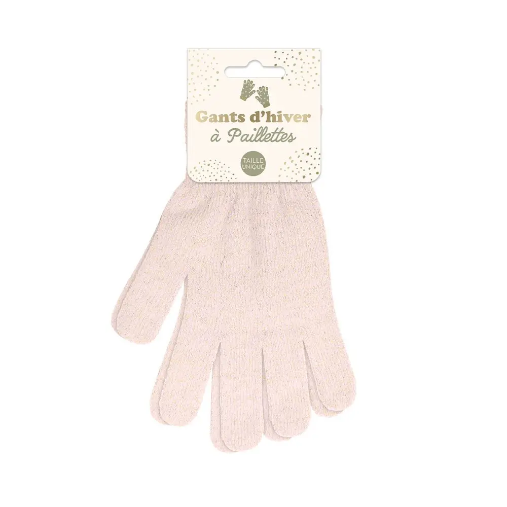 [STC-CD9447V02] gants hiver a paillettes rose