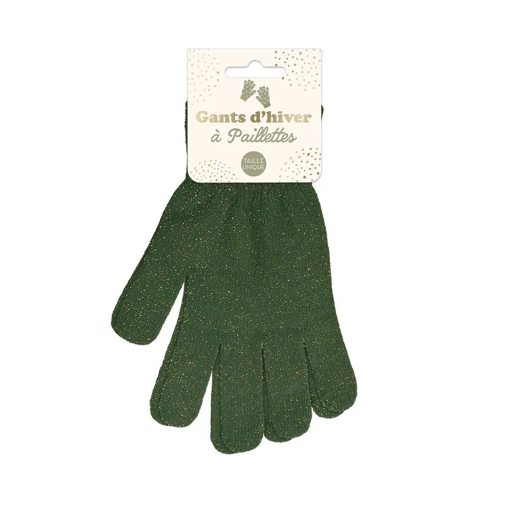 [STC-CD9447V04] gants hiver a paillettes kaki