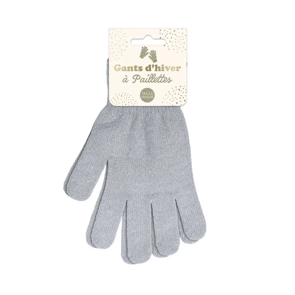 [STC-CD9447V05] gants hiver a paillettes gris