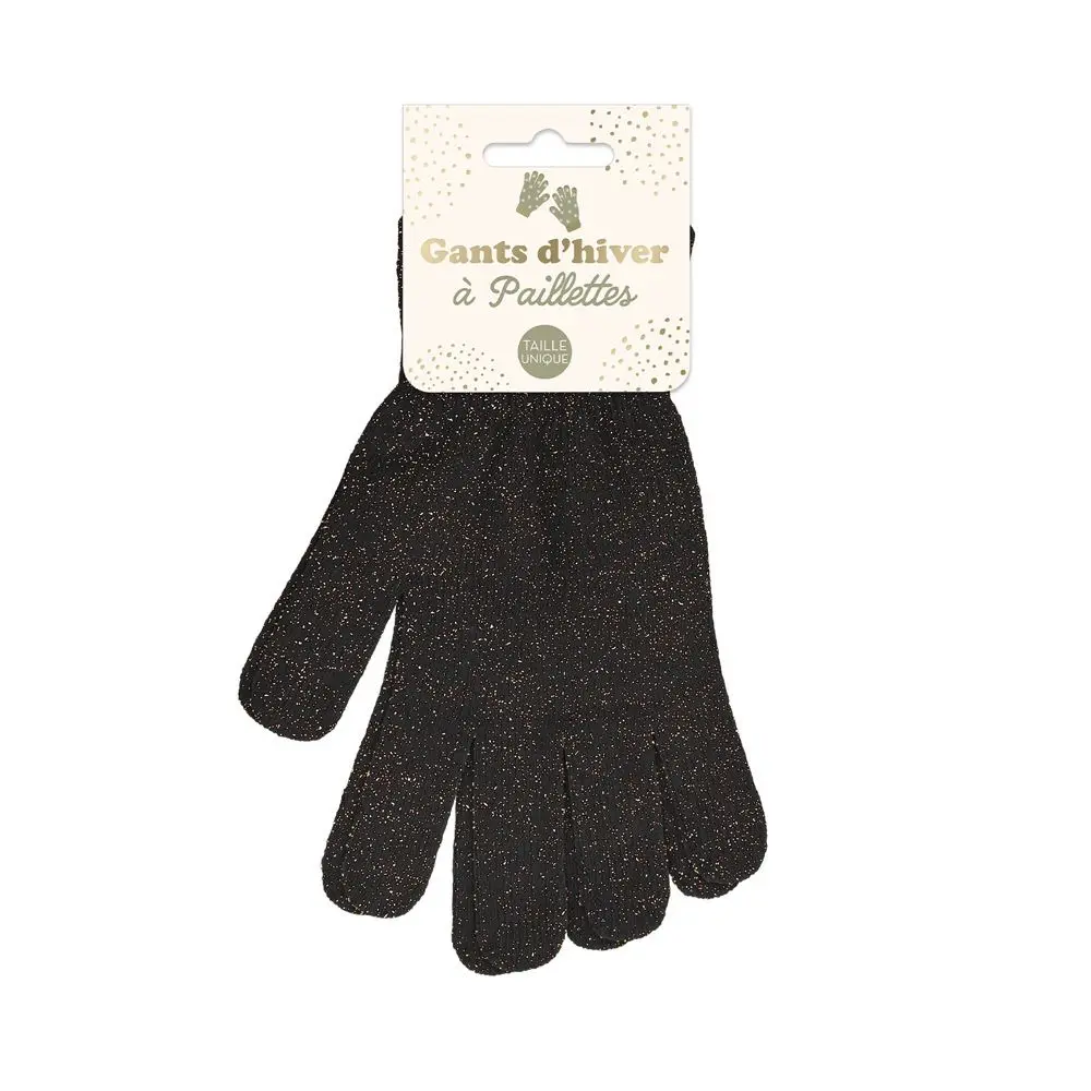 [STC-CD9447V06] gants hiver a paillettes noir