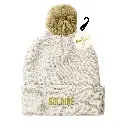 Bonnet pompon paillettes solaire