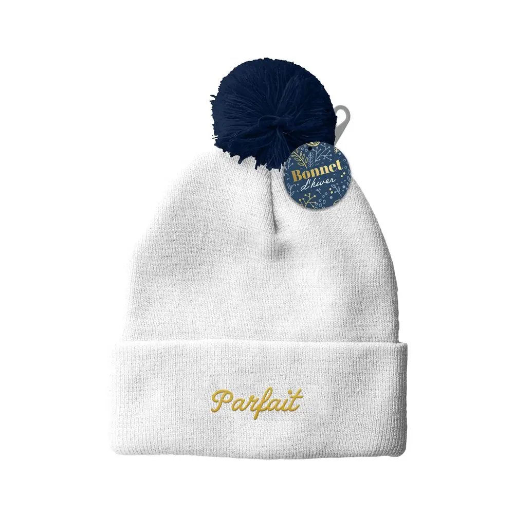 [STC-CD9389V06] Bonnet brode pompon parfait