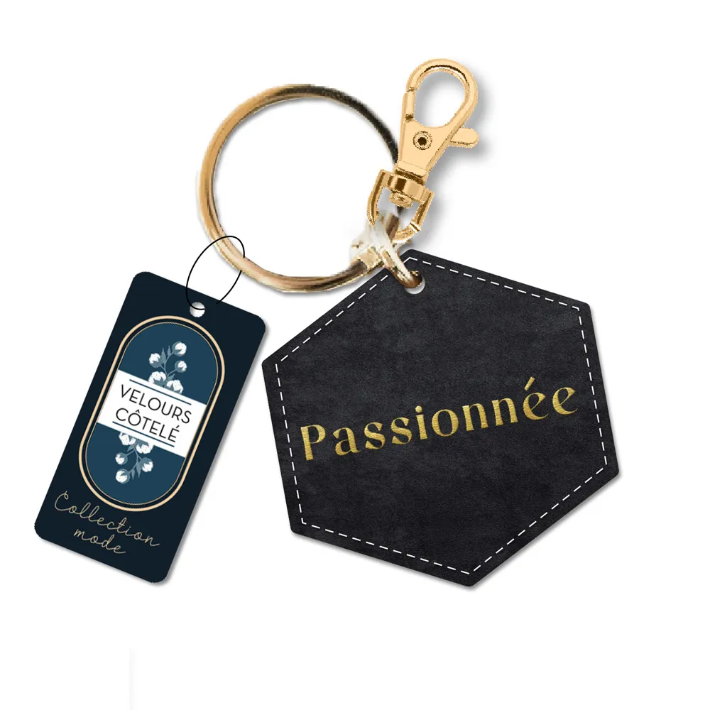 [STC-CD7312V07] PORTE CLE VELOURS PASSIONNEE