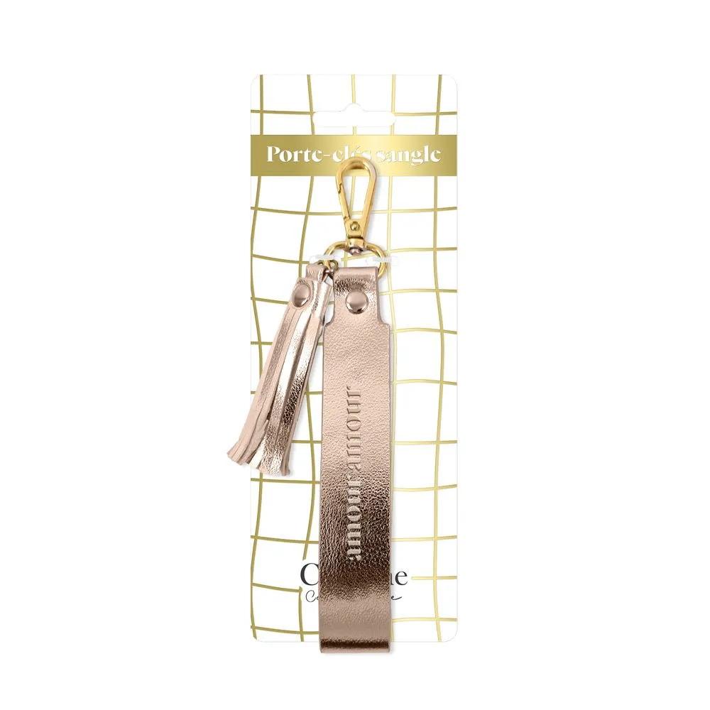 [STC-CD9240] PORTE CLES METAL ROSE DORE