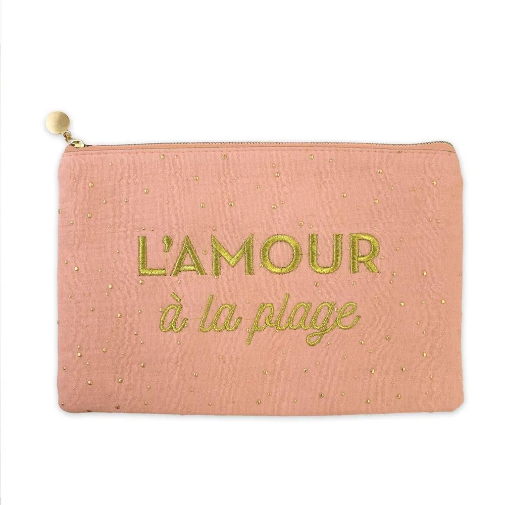 POCHETTE BRODEE AMOUR...PLAGE