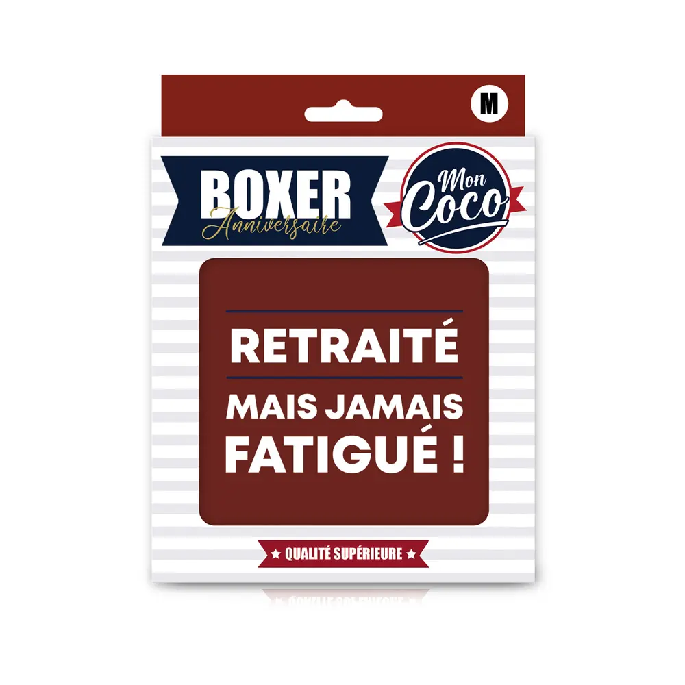 [STC-CD6651VM] BOXER "RETRAITE MAIS JAMAIS FATIGUE" M