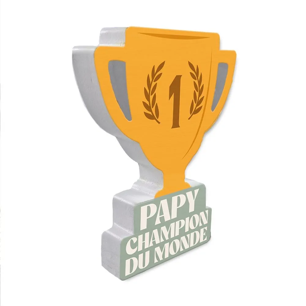 [STC-CD10085] Papy Champion Du Monde Deco Bois
