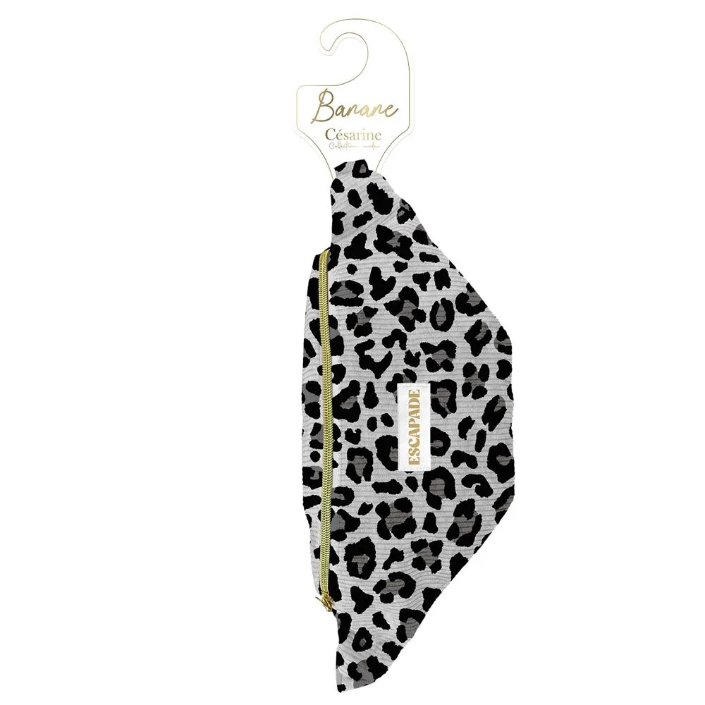 [STC-CD10236V04] Sac Banane Velours Cotele Motifs Escapade