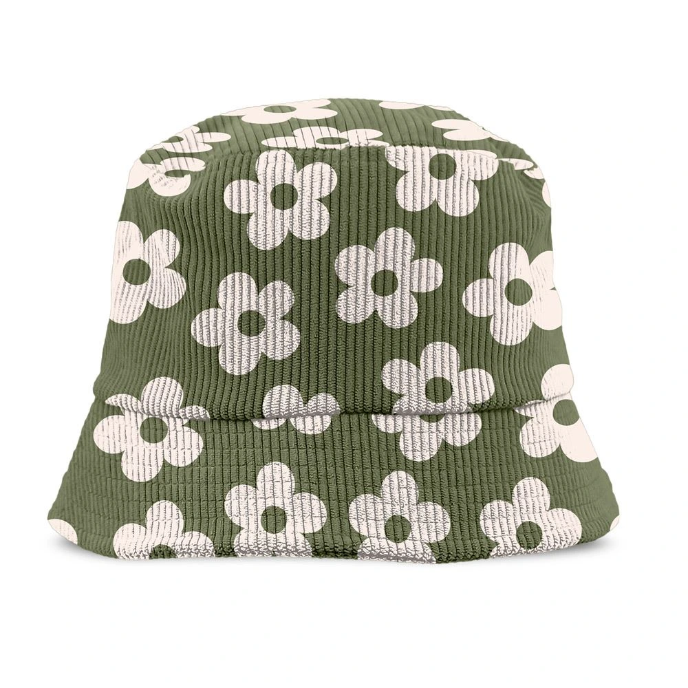 [STC-CD10238V01] Bob Velours Cotele Motifs Kaki Fleurs