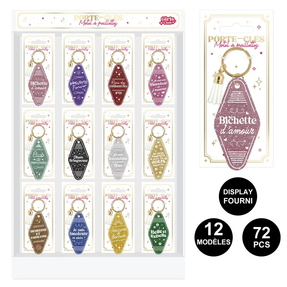 [STC-CD10308] Porte Clé Motel Paillettes