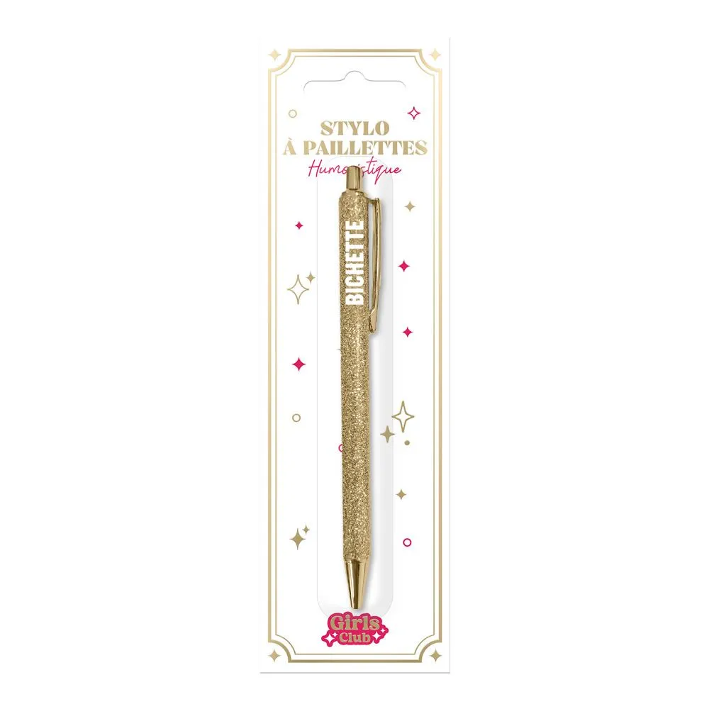 [STC-CD10311V02] Stylo A Paillettes Dore Bichette