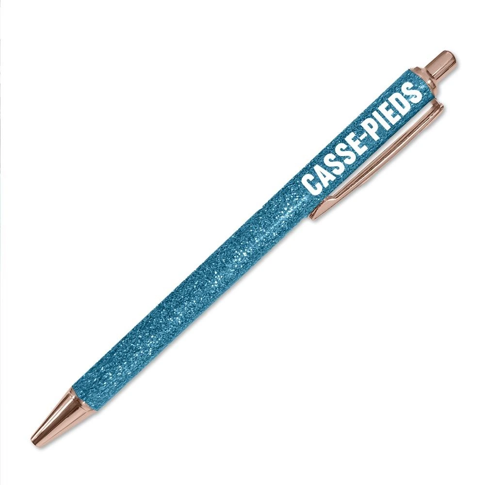 [STC-CD10311V18] Stylo A Paillettes Bleu Casse Pieds