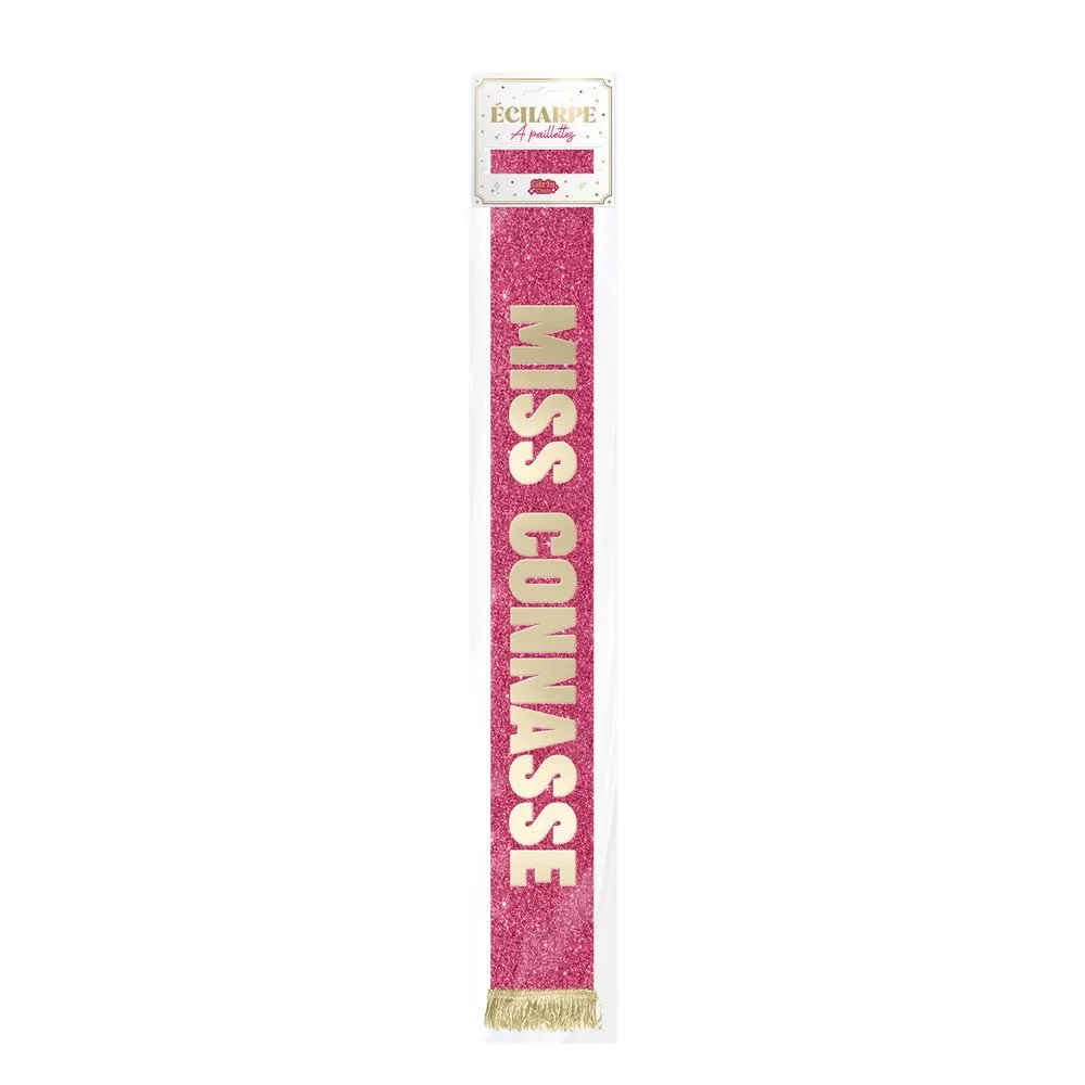 [STC-CD10313V03] Echarpe Miss Dore A Paillettes Miss Connasse